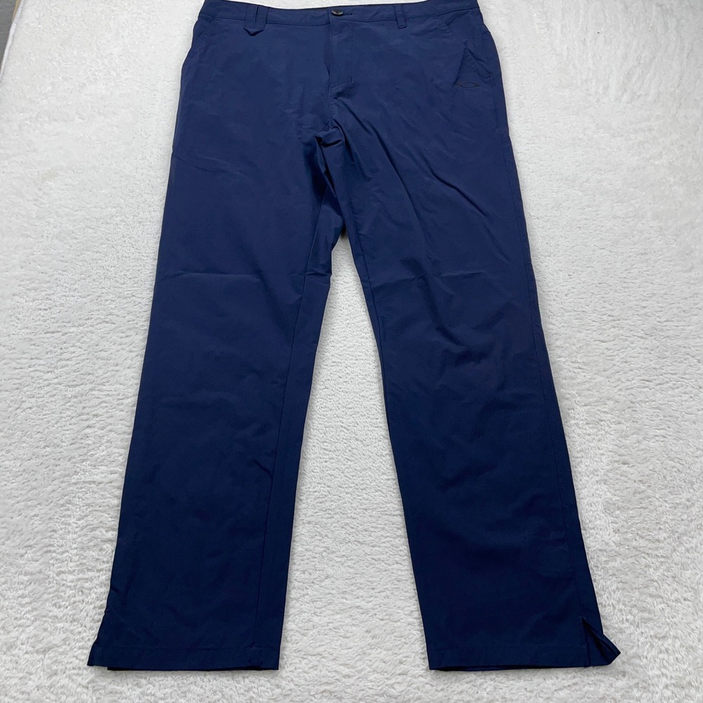 Oakley Mens 36 Blue Golf Pants Regular Fit Performance Lightweight Slit Hem